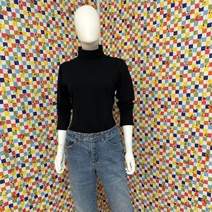 Reformation Jeans black turtle neck bodysuit